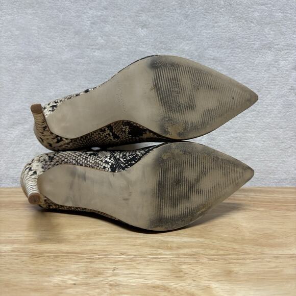 Steve Madden Decoy Snakeskin Side Cut Out Pointed Toe Stiletto Bootie Size 7.5 - Picture 10 of 13